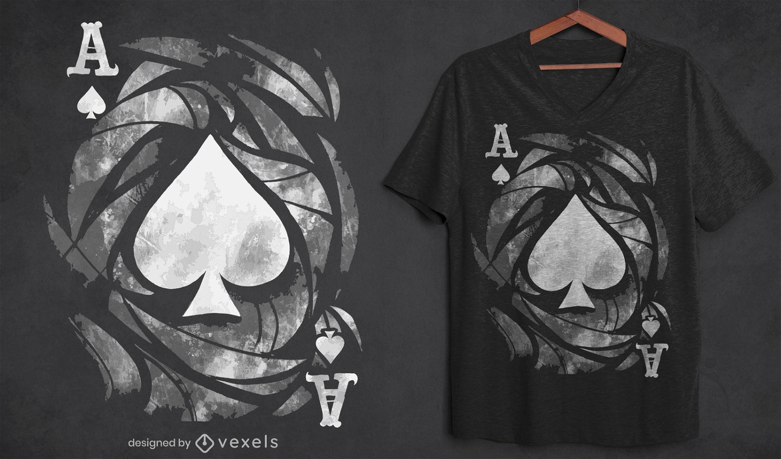 Ace of spades grunge t-shirt design