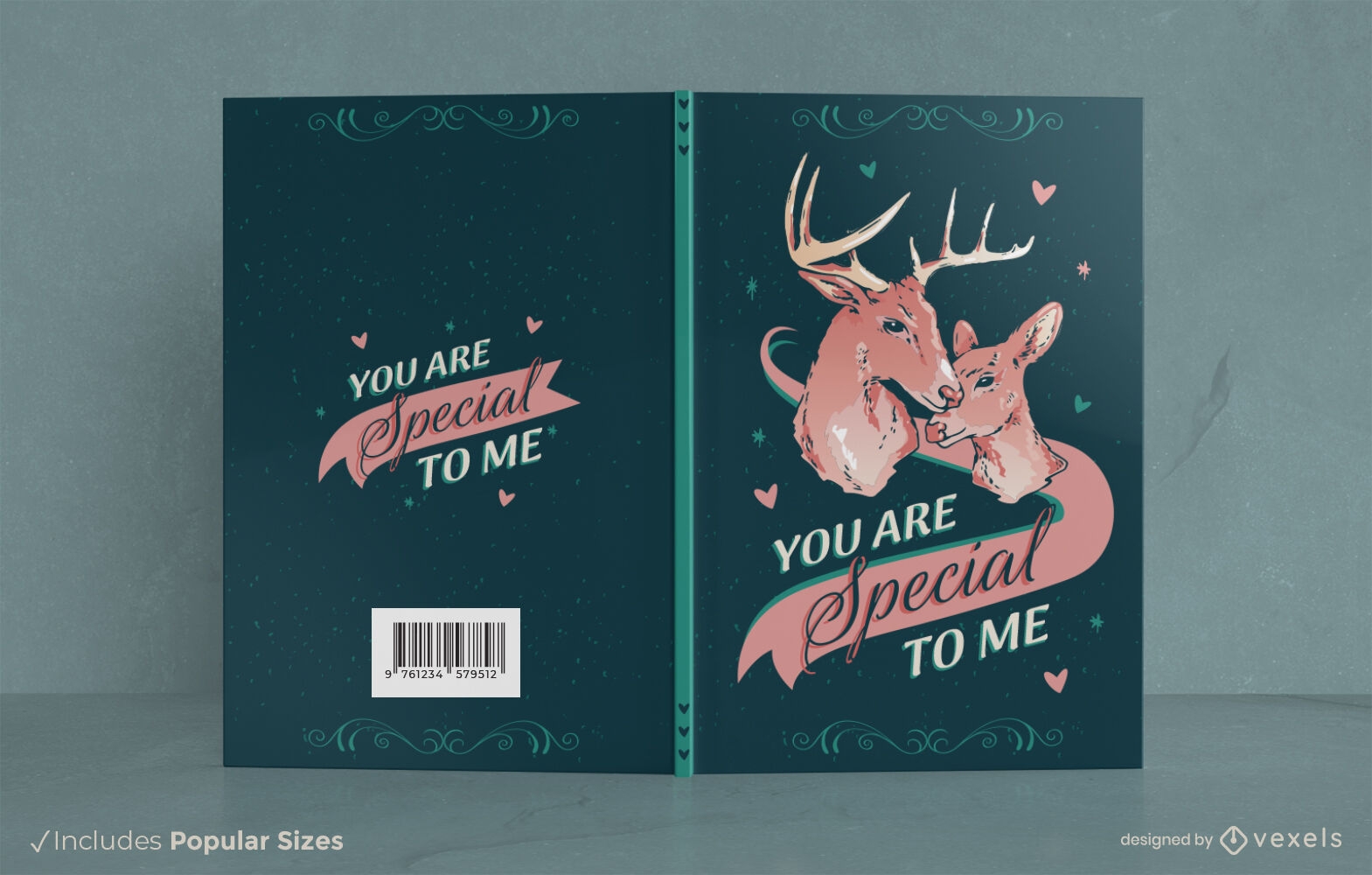 You are special to me deer quote book cover design