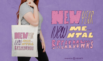 Anti New Year tote bag quote design