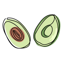Avocado-Frucht färben PNG-Design
