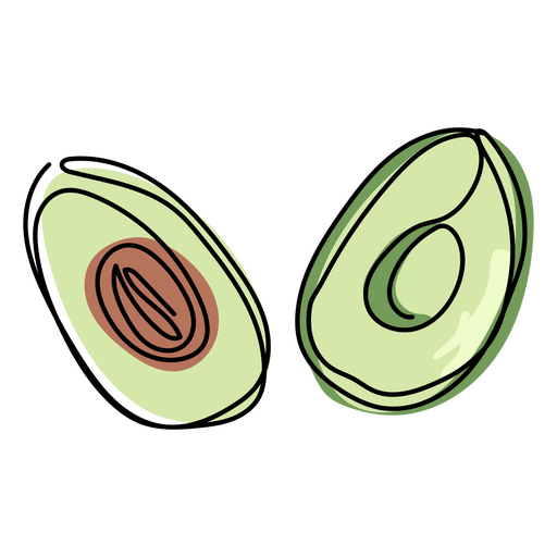 Cor de frutas de abacate Desenho PNG