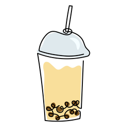 Alimentación café helado línea continua Diseño PNG