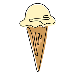 Food continuous line ice cream color PNG Design