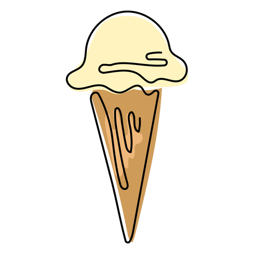 Food continuous line ice cream color PNG Design