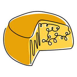 Food continuous line cheese color PNG Design Transparent PNG
