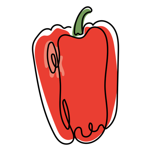 Cor de pimenta de linha contínua de alimentos Desenho PNG