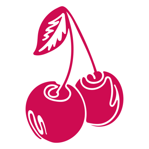 Frutas de cereza rosa Diseño PNG