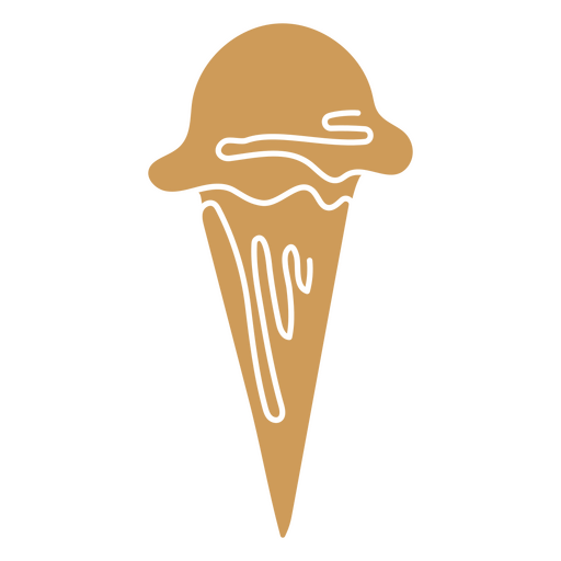 Chocolate ice cream cone sweet PNG Design