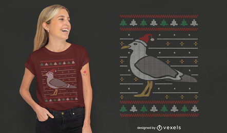 Weihnachtsmöwe hässliches Pullover-T-Shirt-Design