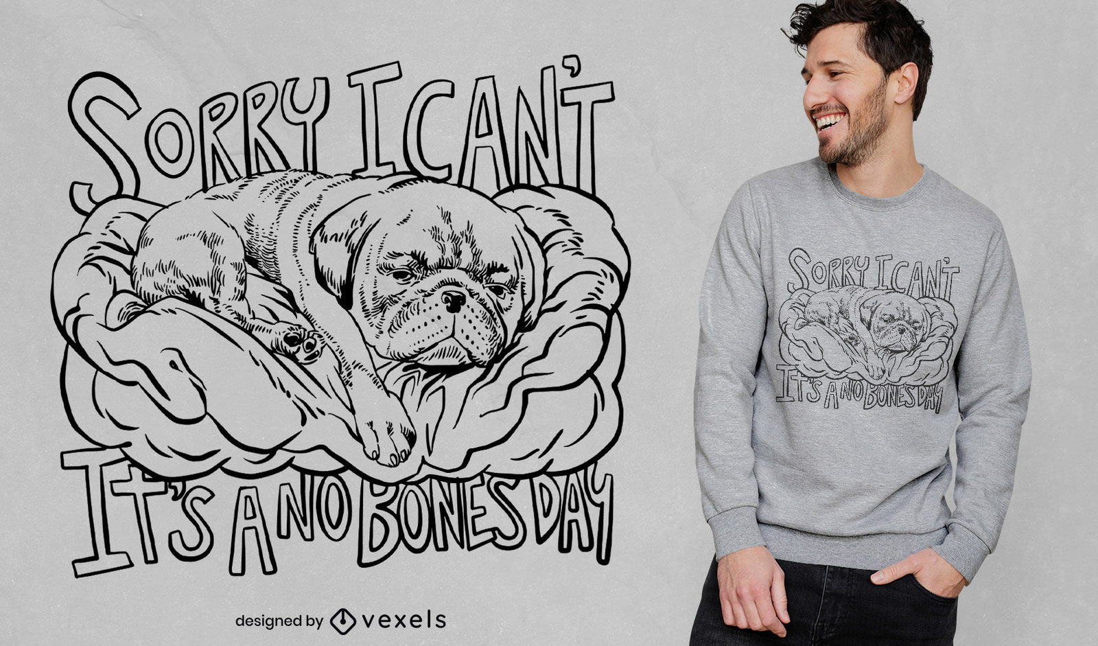 Lo siento, no puedo diseño de camiseta de bulldog