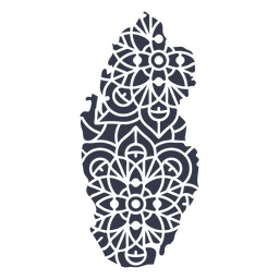 Mandala Qatar Map PNG Design