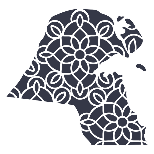 Mandala Mapa de Kuwait Diseño PNG