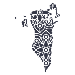 Mandala Bahrain Map PNG Design