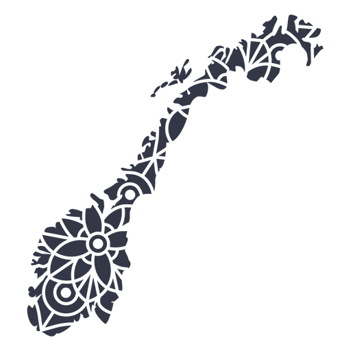 Mandala-Norwegen-Karte PNG-Design
