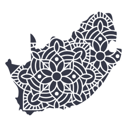 Mandala South Africa Map PNG Design