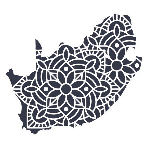 Mandala-Südafrika-Karte PNG-Design