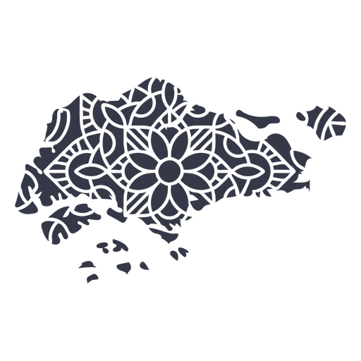 Mandala Singapore Map PNG Design