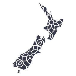 Mandala-Neuseeland-Karte PNG-Design