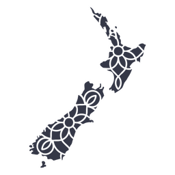 Mandala New Zealand Map PNG Design