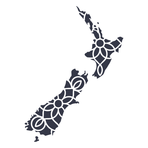 Mandala-Neuseeland-Karte PNG-Design