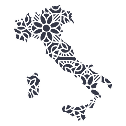 Mandala Italy Map PNG Design Transparent PNG