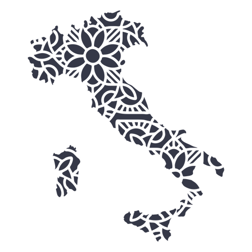 Mandala Italy Map PNG Design