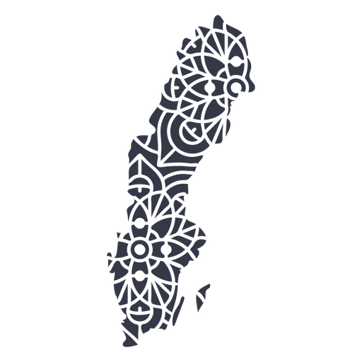 Mandala Sweden Map PNG Design