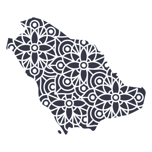Mandala Arabia Saudita Mapa Diseño PNG