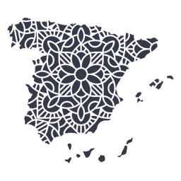 Mandala Spain Map PNG Design