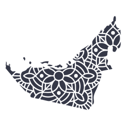 Mandala United Arab Emirates Map PNG Design