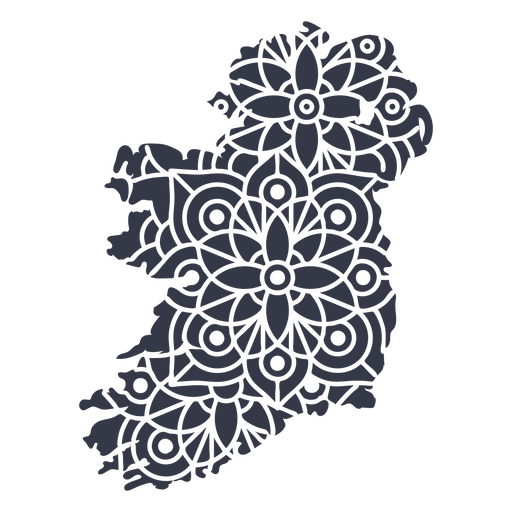 Mapa da Irlanda Mandala Desenho PNG