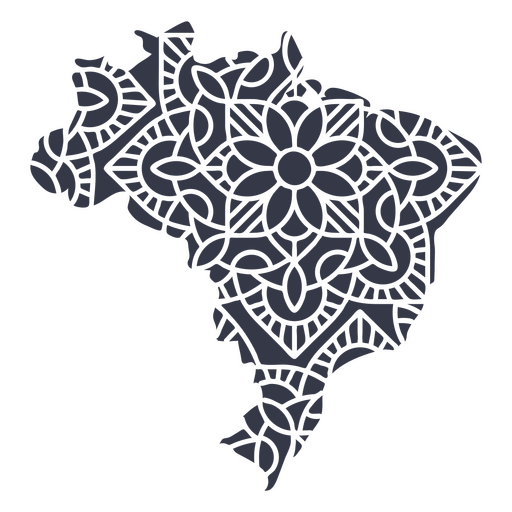Mandala Brasil Mapa Diseño PNG