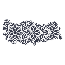 Mandala Turkey Map PNG Design