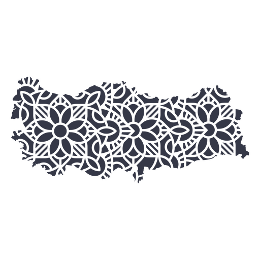 Mandala Turkey Map PNG Design