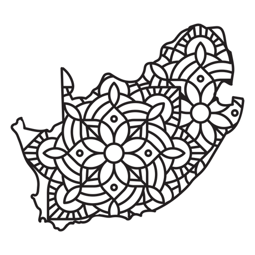 Mapa de Mandala de Sudáfrica Diseño PNG