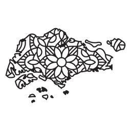 Singapur-Mandala-Karte PNG-Design