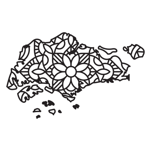 Singapur Mandala Mapa Diseño PNG