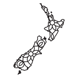 Mapa de mandalas de Nueva Zelanda Diseño PNG