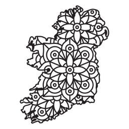 Ireland Mandala Map PNG Design Transparent PNG