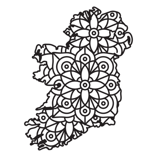Irland-Mandala-Karte PNG-Design