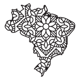 Brasil mandala mapa Diseño PNG