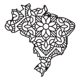 Brasilien-Mandala-Karte PNG-Design