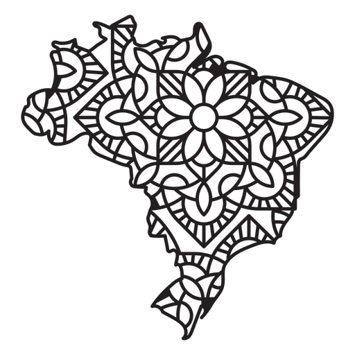 Brazil Mandala Map PNG Design
