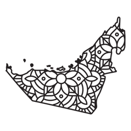Mapa da Mandala dos Emirados Árabes Unidos Desenho PNG