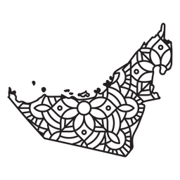 United Arab Emirates Mandala Map PNG Design