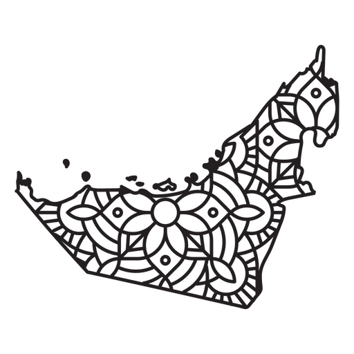 Emiratos Árabes Unidos Mandala Mapa Diseño PNG