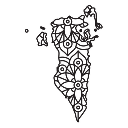 Bahrain Mandala Map PNG Design