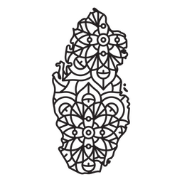 Mapa de Mandala de Qatar Diseño PNG Transparent PNG