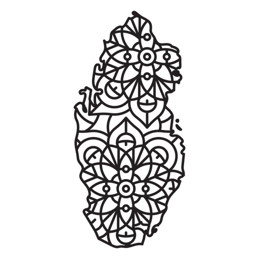 Mapa de Mandala de Qatar Diseño PNG