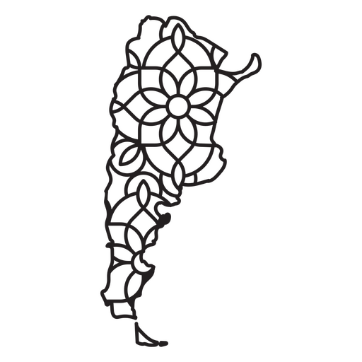 Argentinien-Mandala-Karte PNG-Design